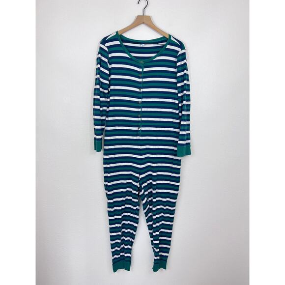 Old Navy Green Stripe Match the Fam Christmas One Piece Pajamas - Picture 1 of 5